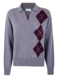 MRZ argyle-panel wool sweater - Grey