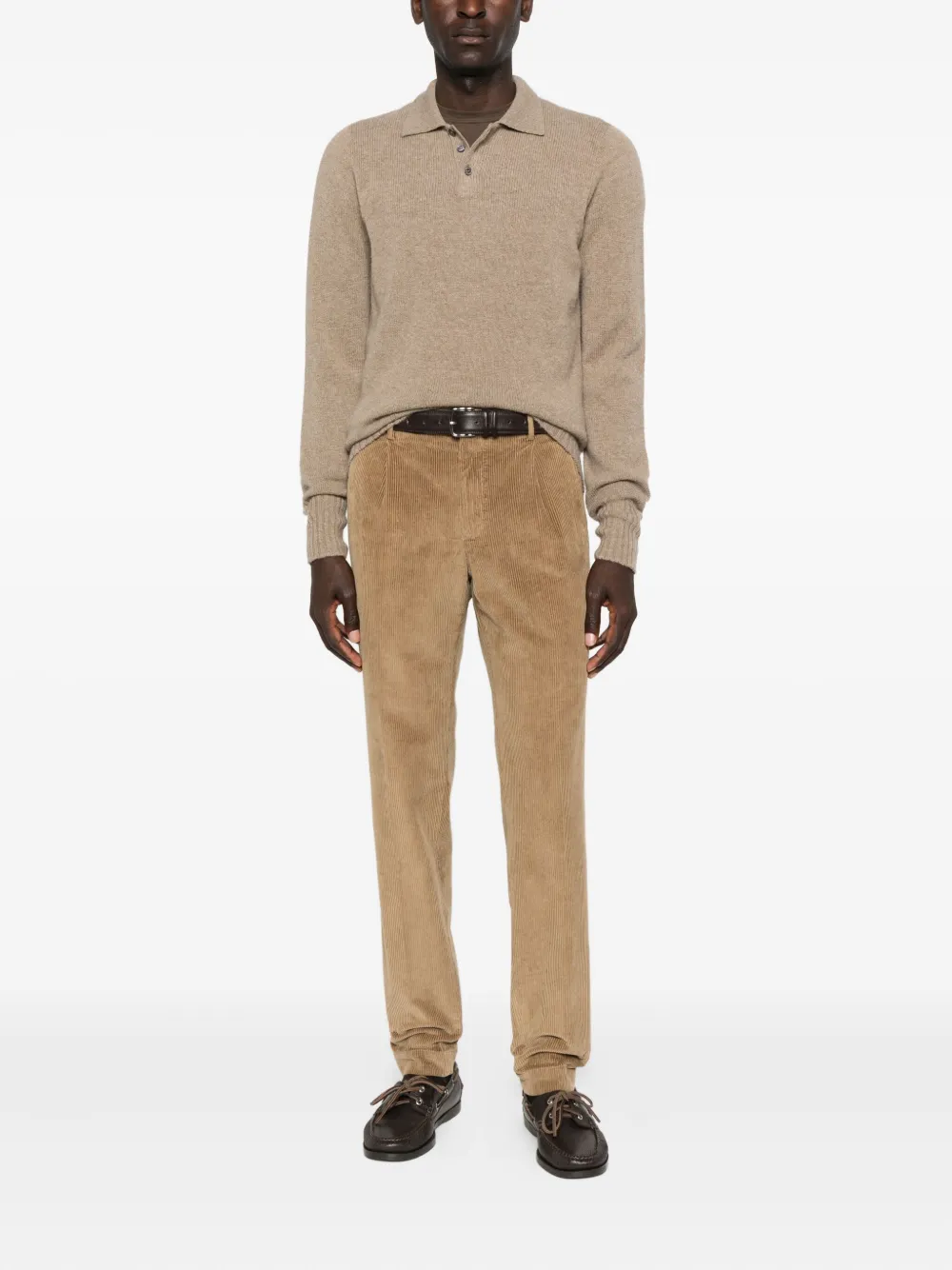 Incotex pleated corduroy trousers - Bruin