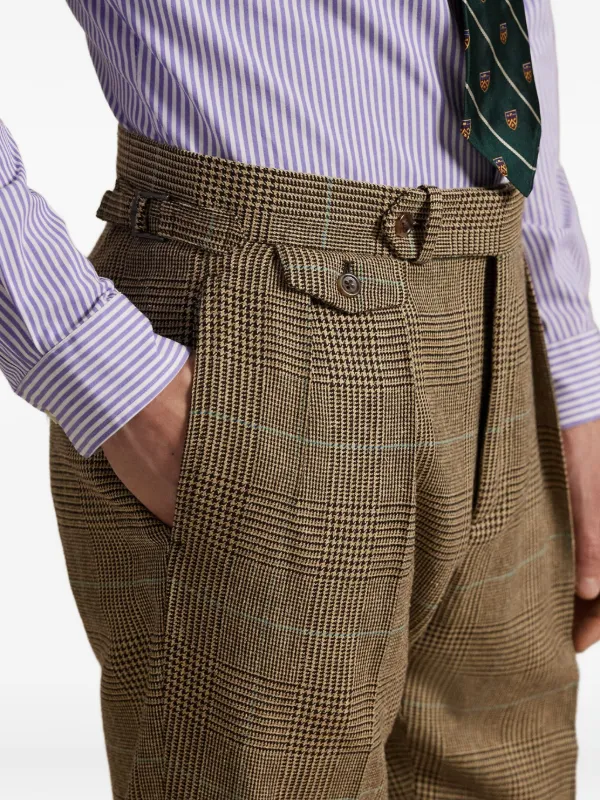 Polo Ralph Lauren チノパン ブラウンチェック Polo Ralph Lauren Pleated Check Trousers | Brown | FARFETCH
