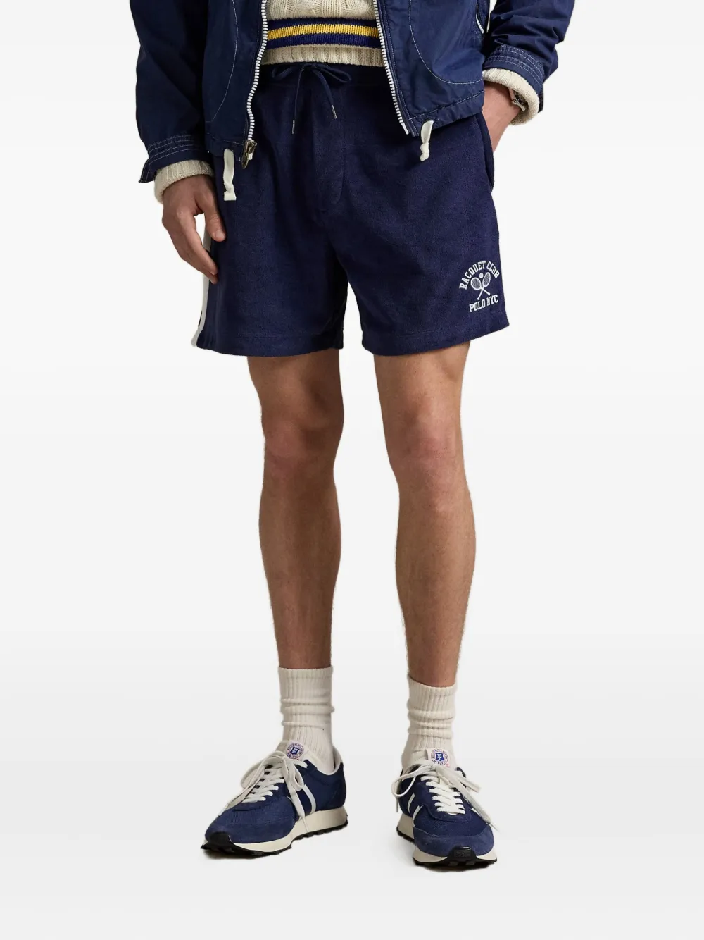 Polo Ralph Lauren side-stripe embroidered shorts Blauw