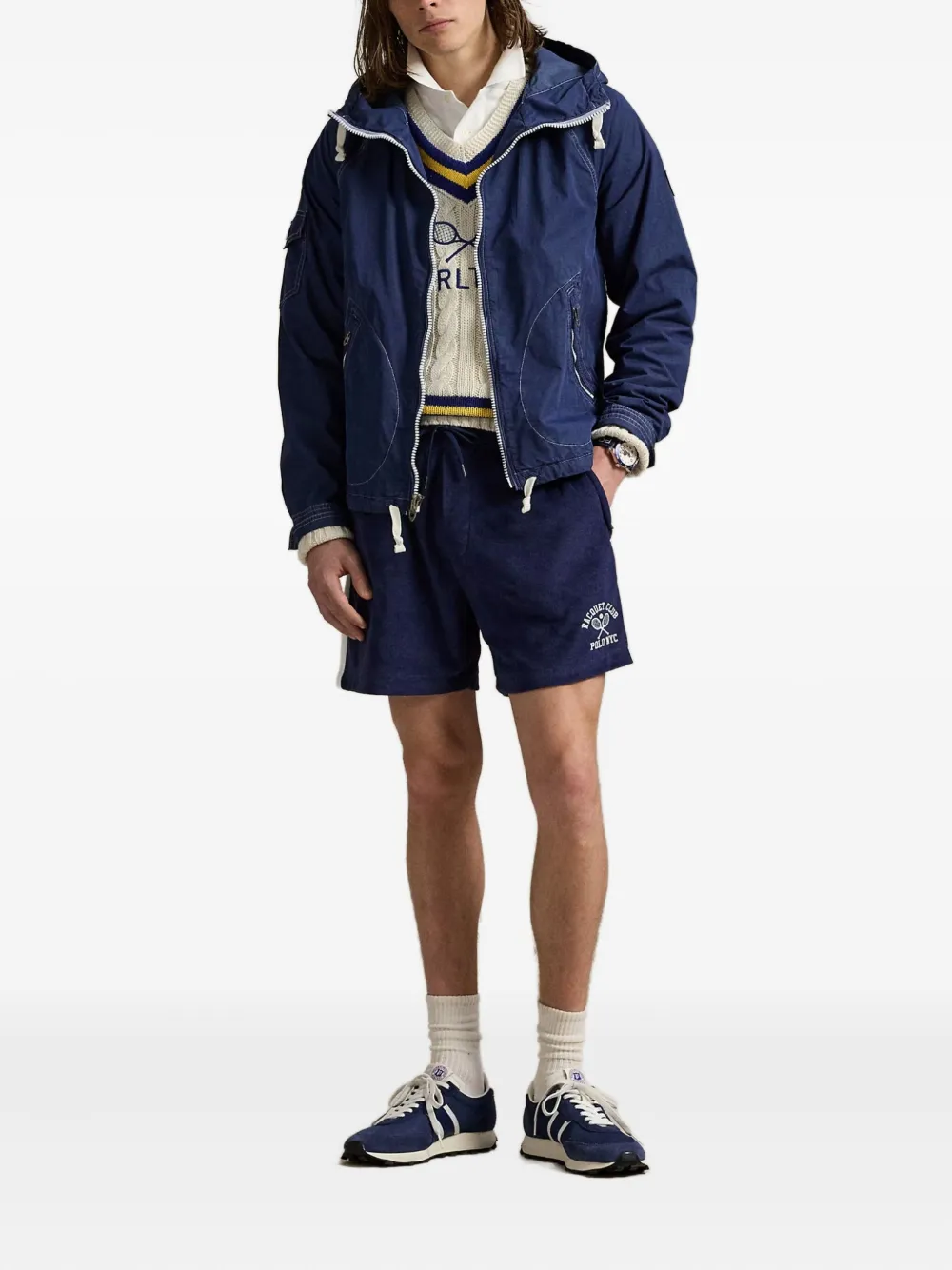 Polo Ralph Lauren side-stripe embroidered shorts Blauw