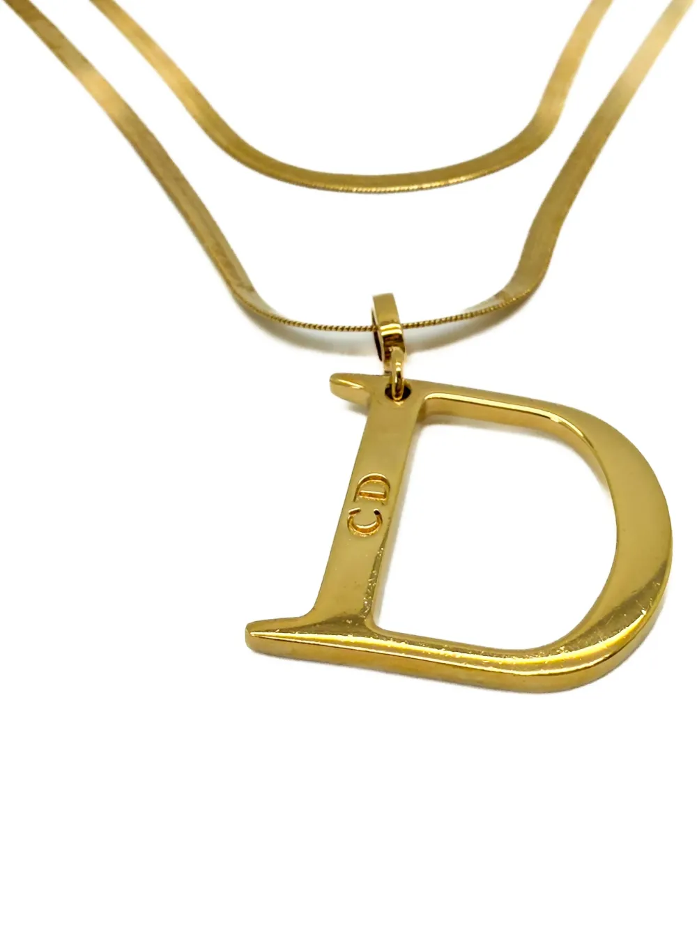 Christian Dior Pre-Owned 1980s D Drop-pendant necklace | Image 2
