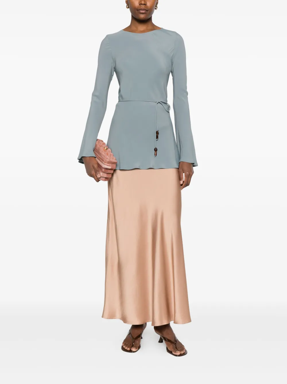 Ottod'Ame Blouse met lange mouwen - Blauw