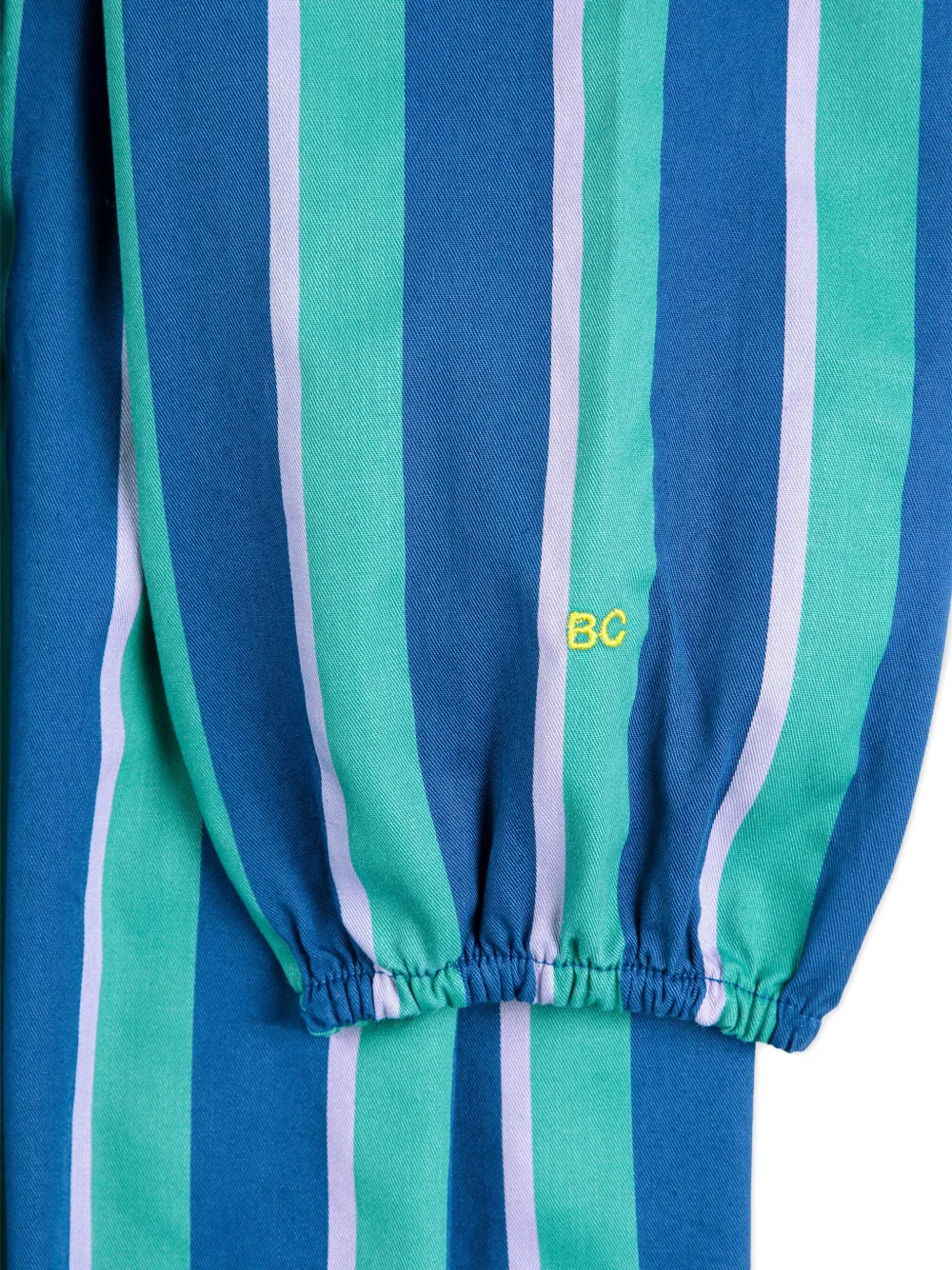 Bobo Choses Ruffle-sleeve Striped Dress In Blue
