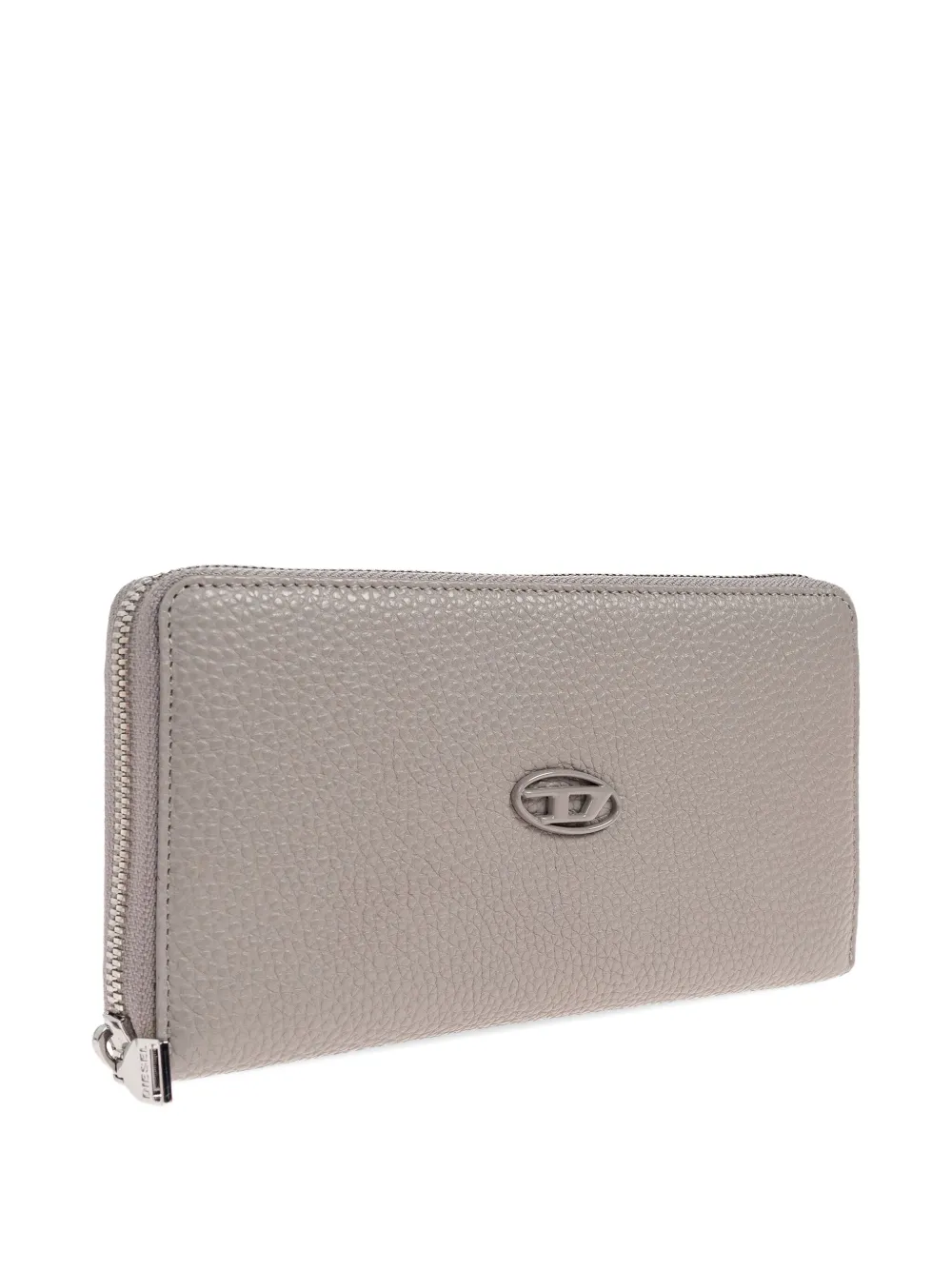 Diesel Portemonnee met logoplakkaat en rits Grijs