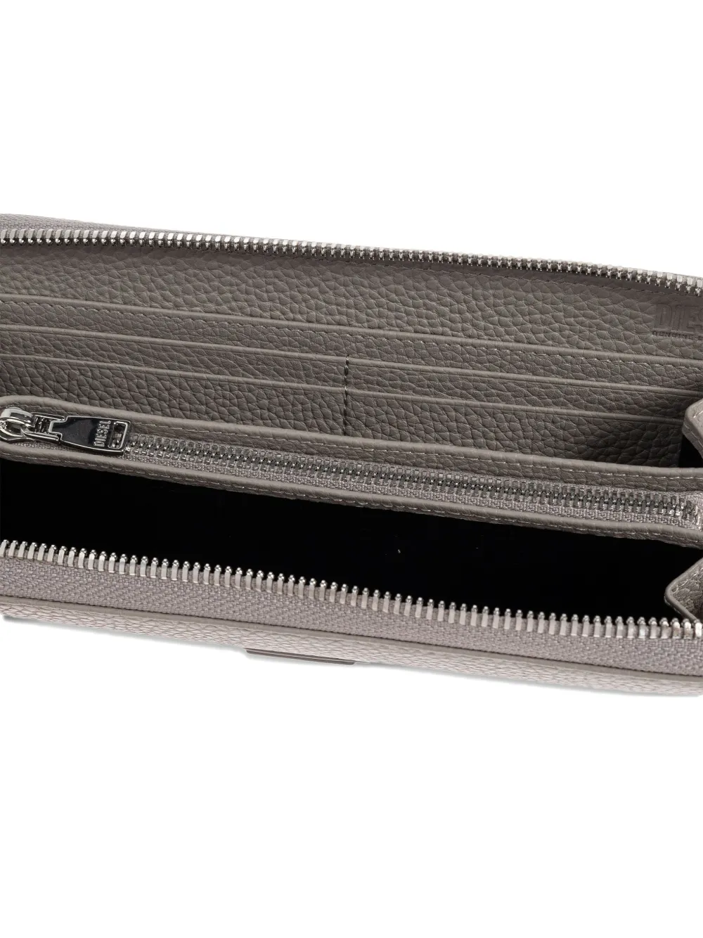 Diesel Portemonnee met logoplakkaat en rits Grijs