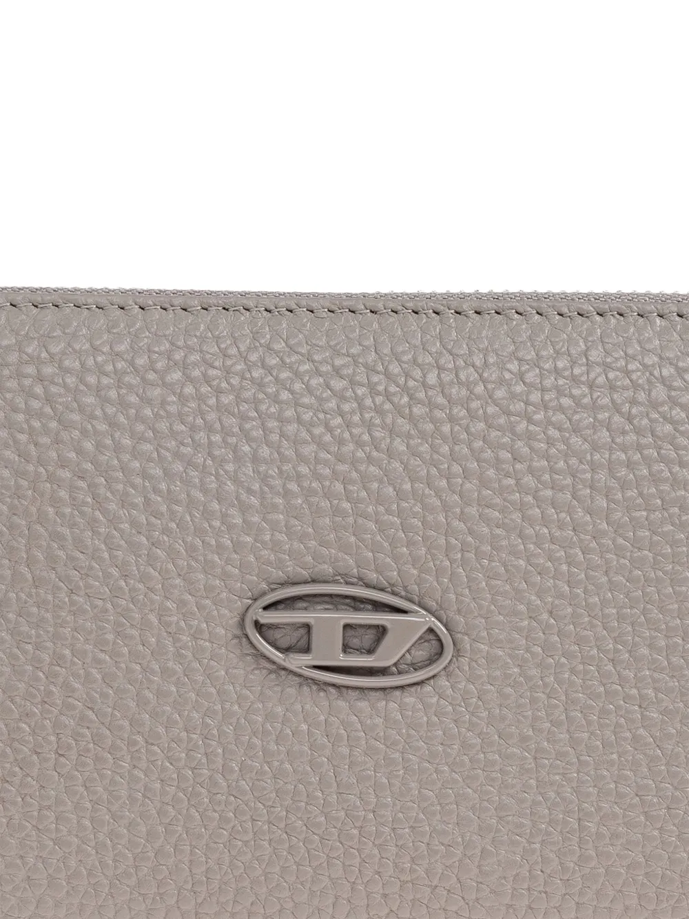 Diesel Portemonnee met logoplakkaat en rits Grijs