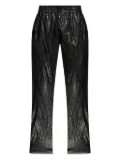Diesel elasticated-waist leather trousers - Black