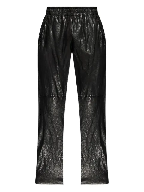 Diesel elasticated-waist leather trousers