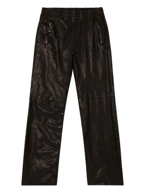 Diesel elasticated-waist leather trousers