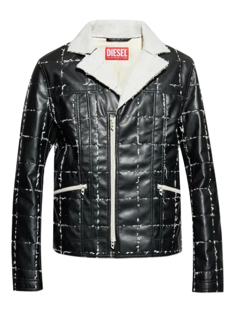 Diesel chamarra biker capitonada con paneles