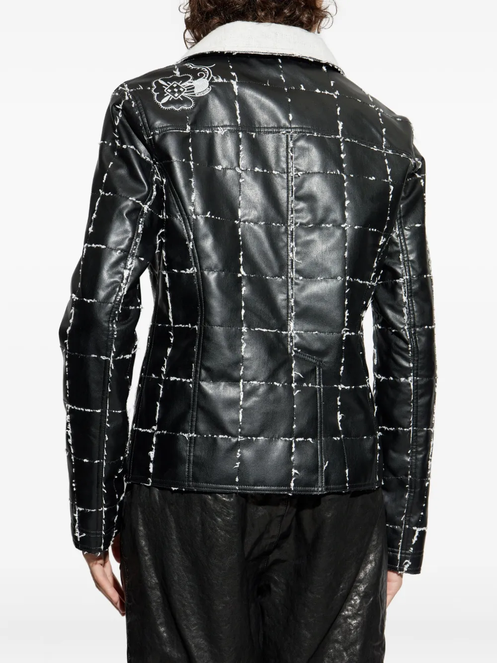 Diesel Bikerjack met gewatteerde vlakken Zwart