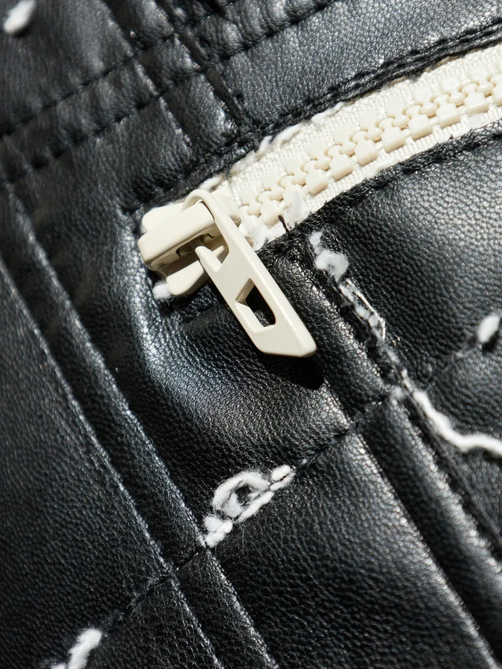 Diesel Bikerjack met gewatteerde vlakken Zwart