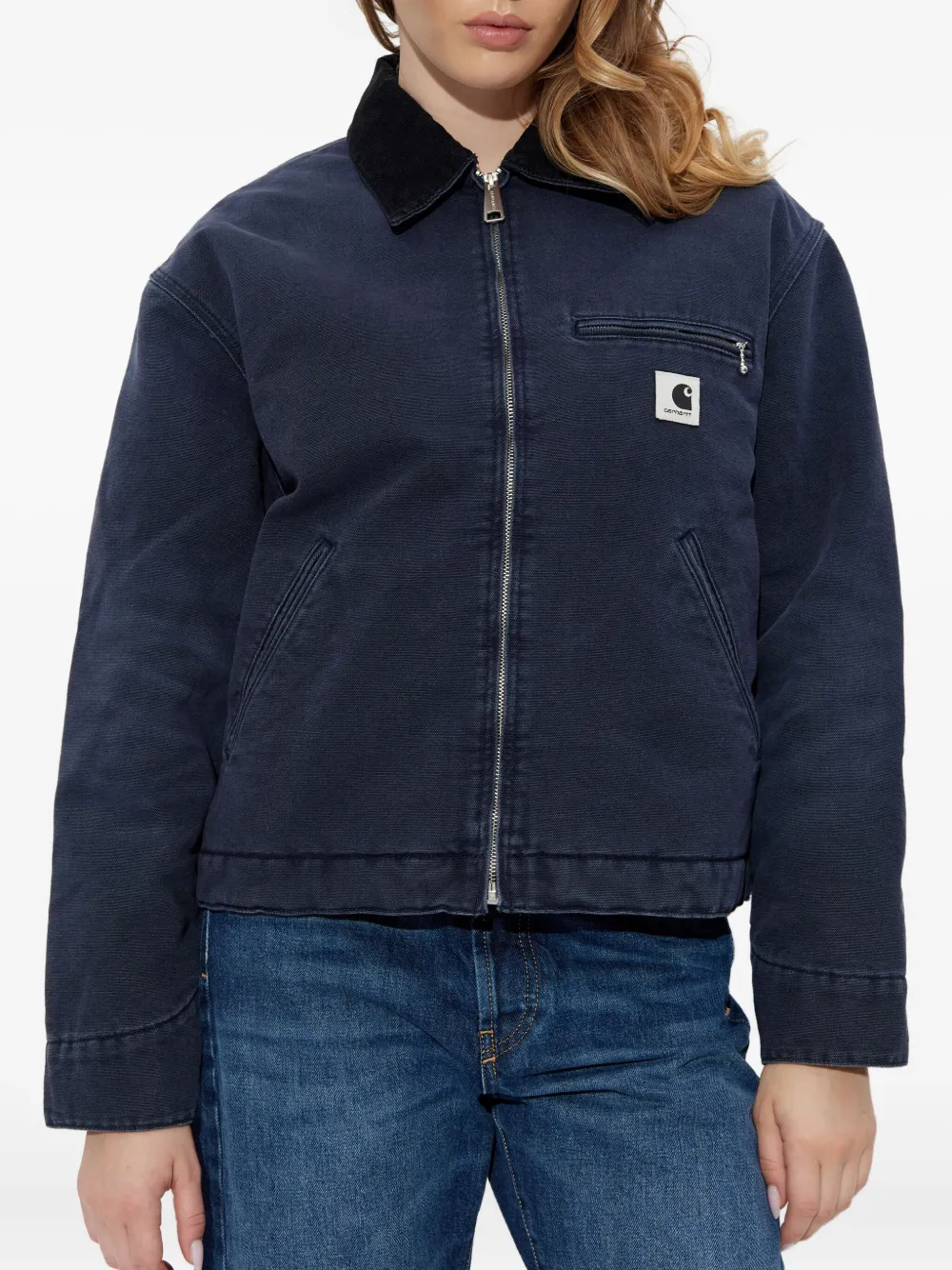 Carhartt Zip-fastening Logo-patch Jacket In Blue