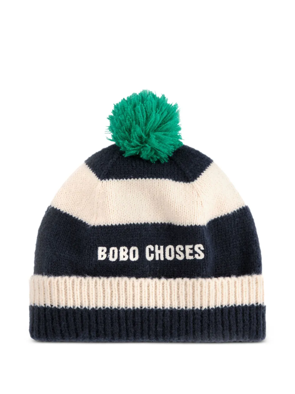 Bobo Choses Berretto a righe con pompon - Bianco