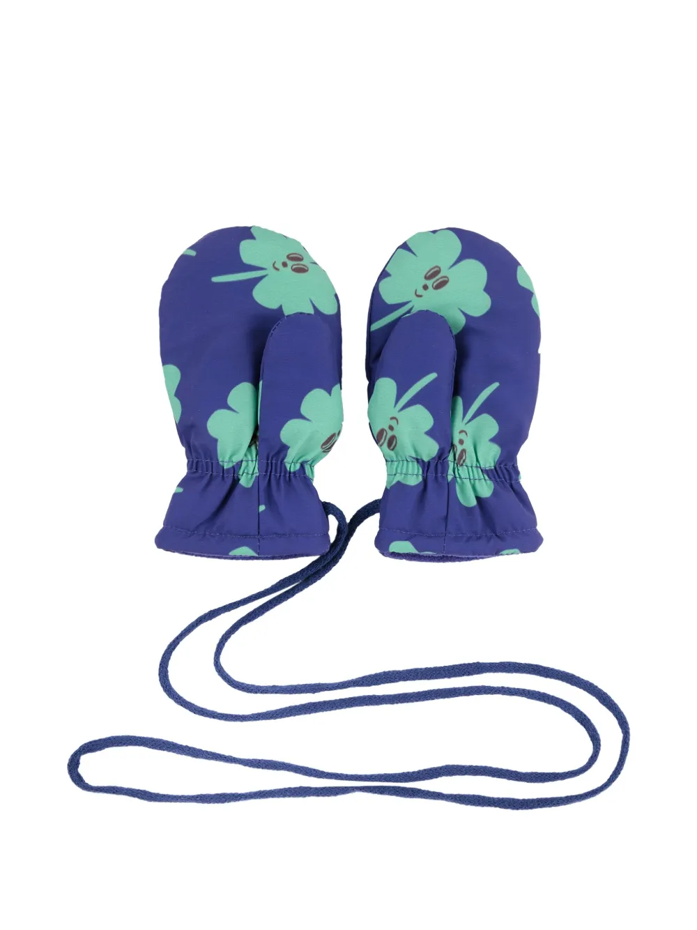 Bobo Choses clover-print mittens - Blauw