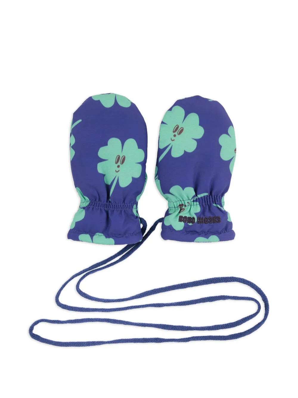 Bobo Choses clover-print mittens | Blue | Image 1