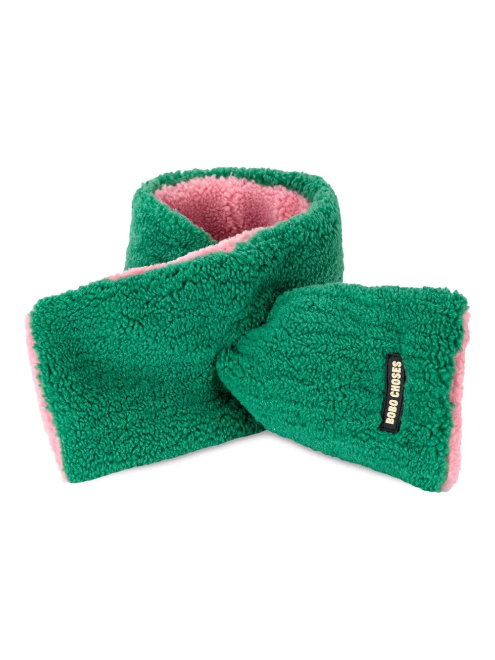 Bobo Choses teddy-fleece reversible scarf Roze