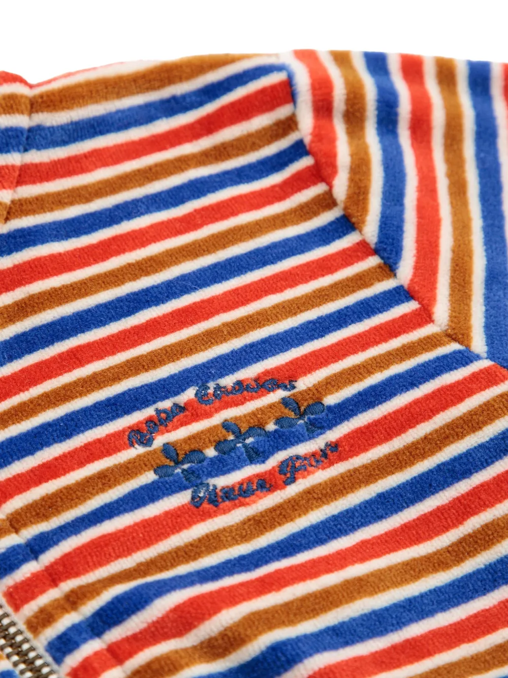 Bobo Choses Gestreepte hoodie met geborduurd logo Rood