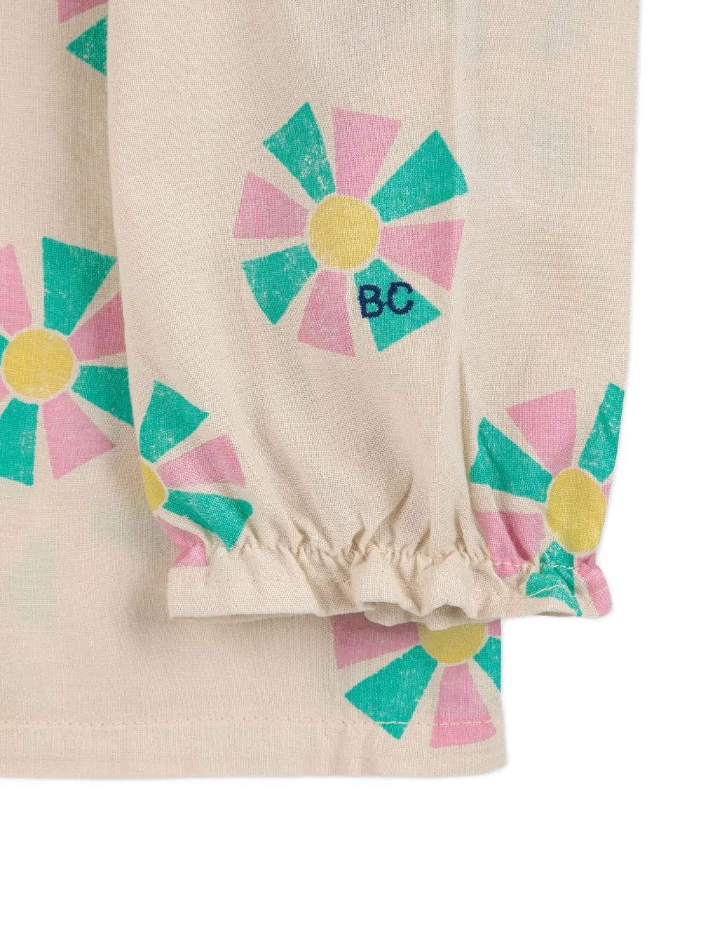 Bobo Choses Floral-print Ruffled-collar T-shirt In Neutral