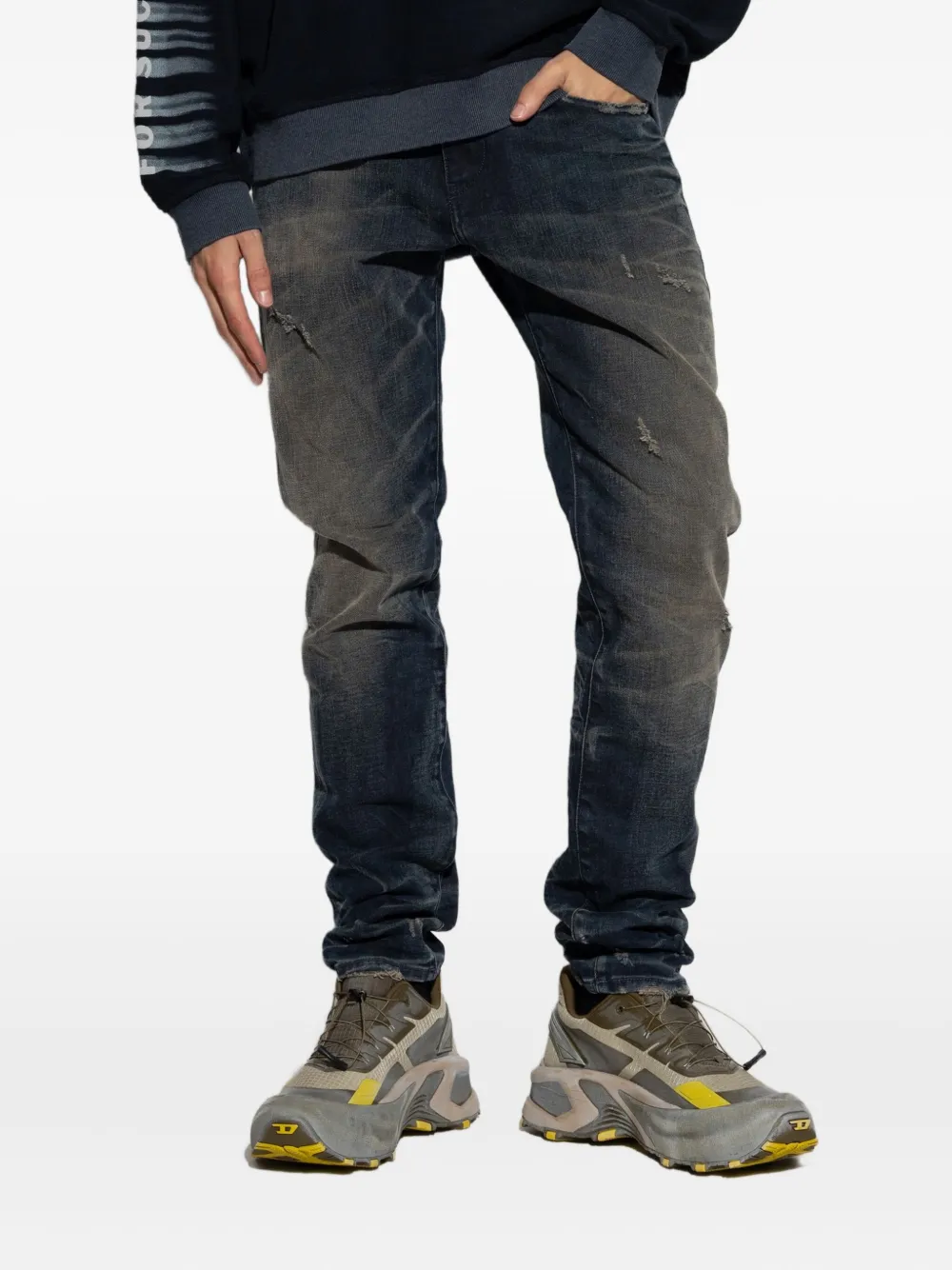 Diesel faded distressed jeans | Blue | Image 1