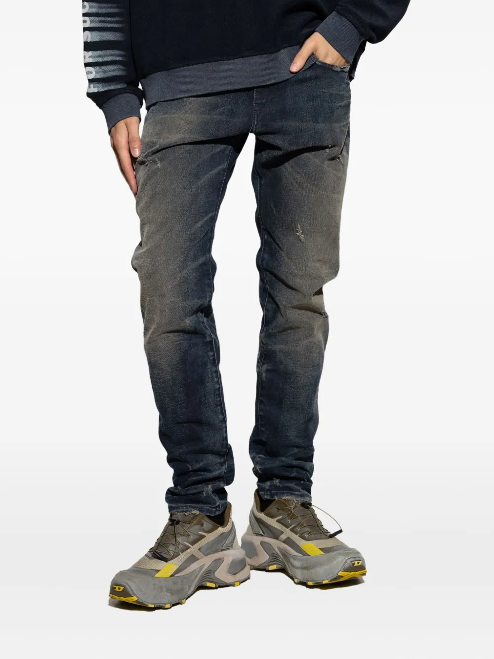 Diesel Gerafelde jeans - Blauw