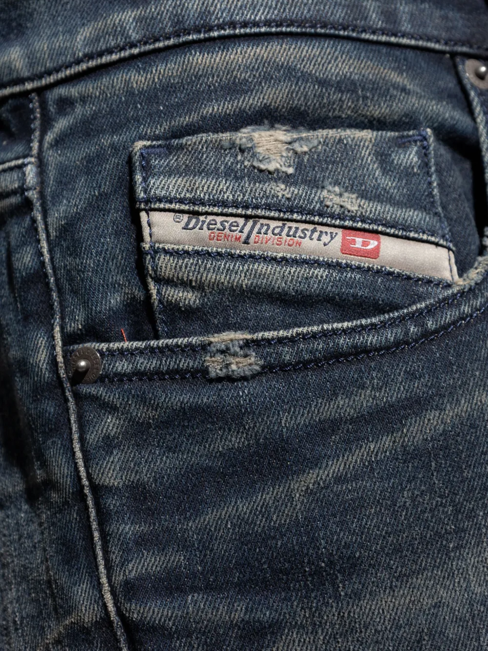 Diesel Gerafelde jeans Blauw
