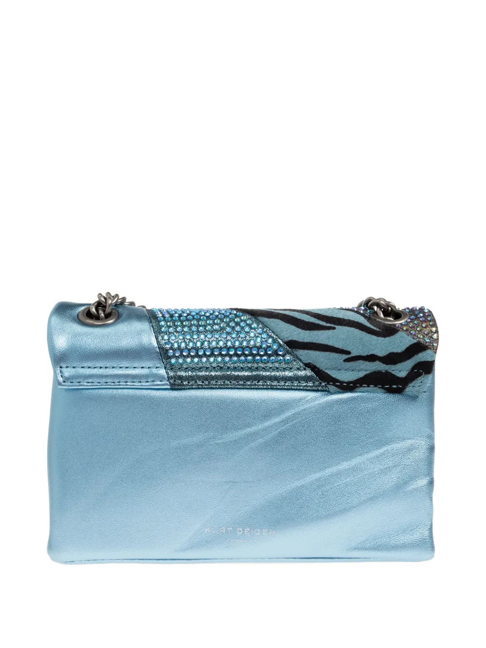 Kurt Geiger London patchwork crystal-embellished shoulder bag - Roze