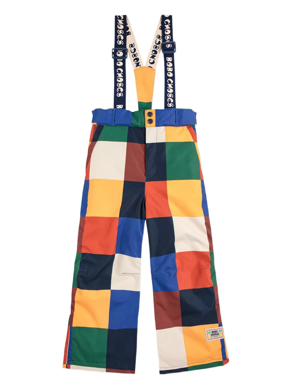Bobo Choses patchwork suspender trousers | Blue | Image 1