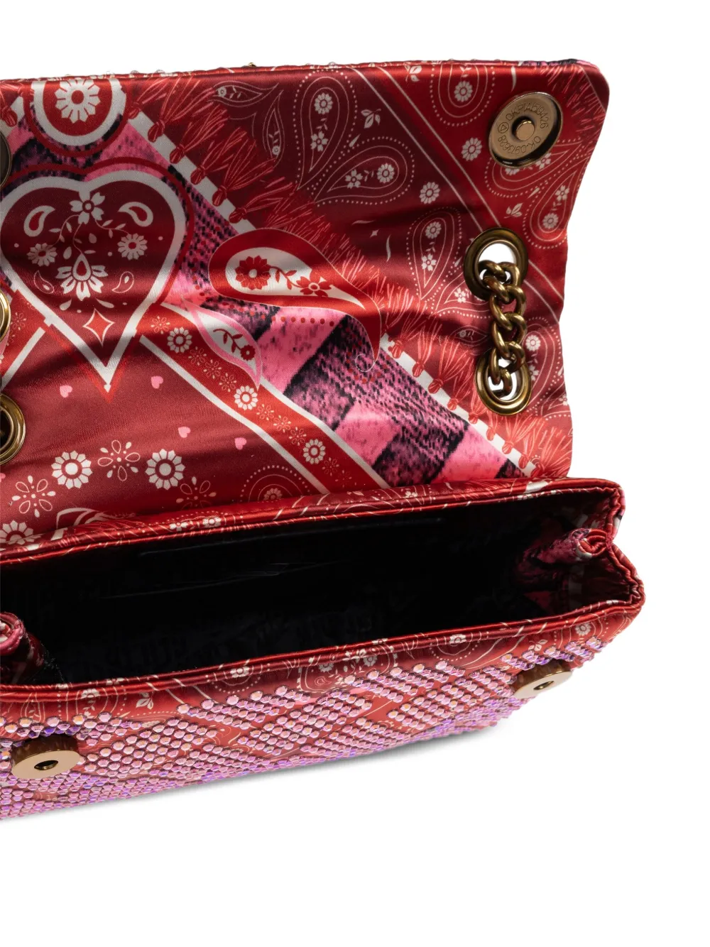 Kurt Geiger London Shopper verfraaid met kristallen en paisley-print Rood