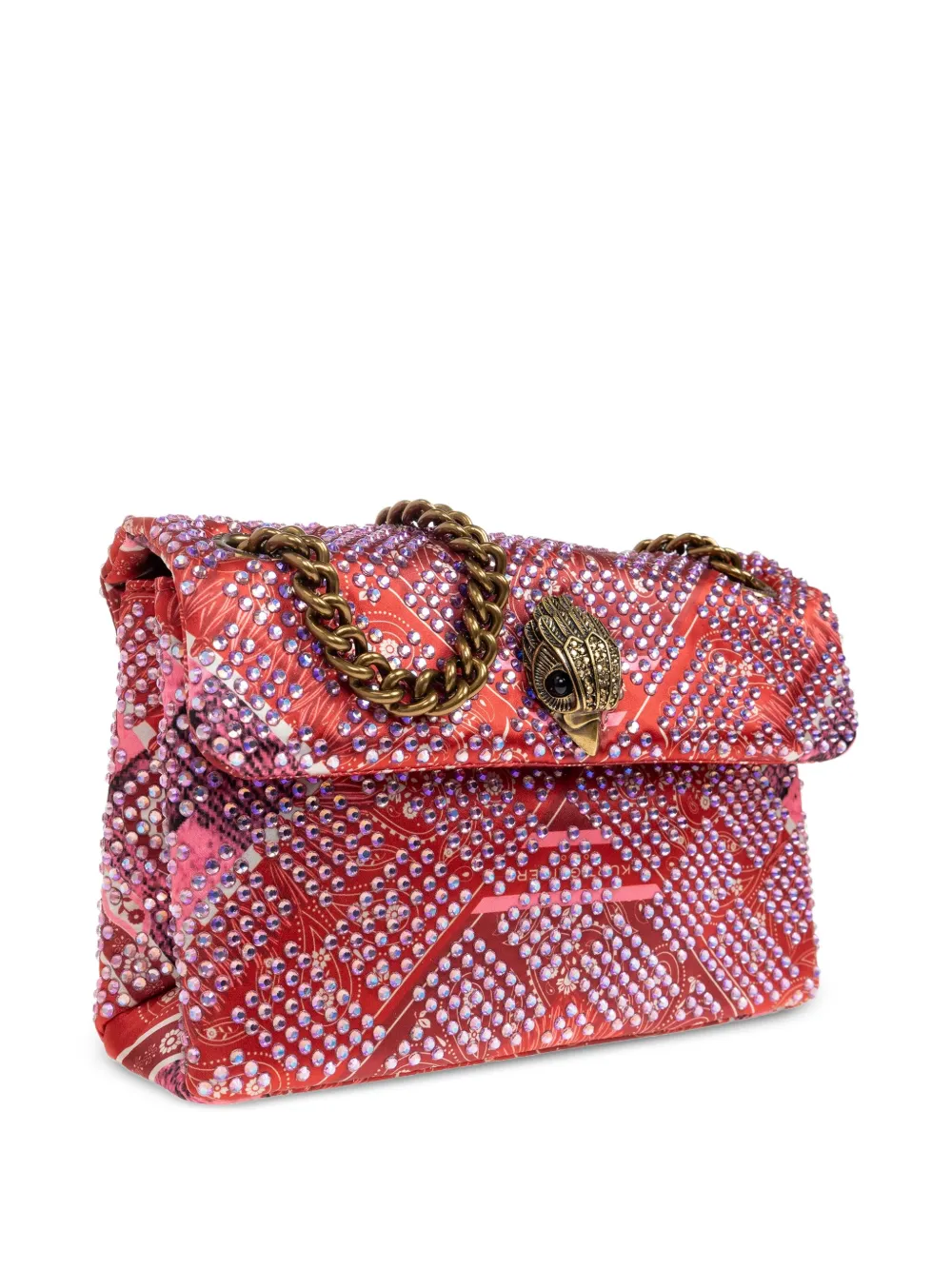 Kurt Geiger London Shopper verfraaid met kristallen en paisley-print Rood