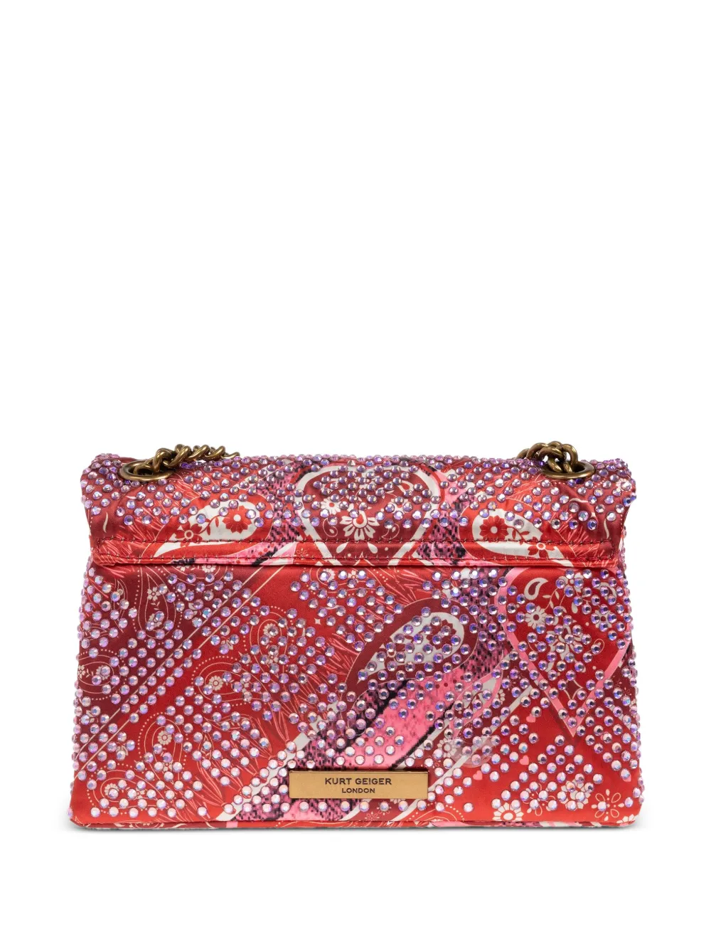 Kurt Geiger London Shopper verfraaid met kristallen en paisley-print Rood
