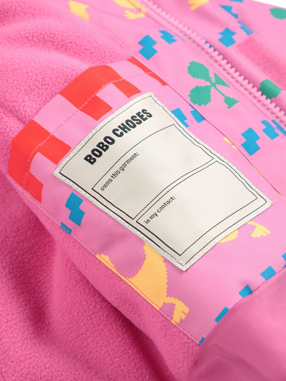 Bobo Choses duck house print hooded jacket Roze