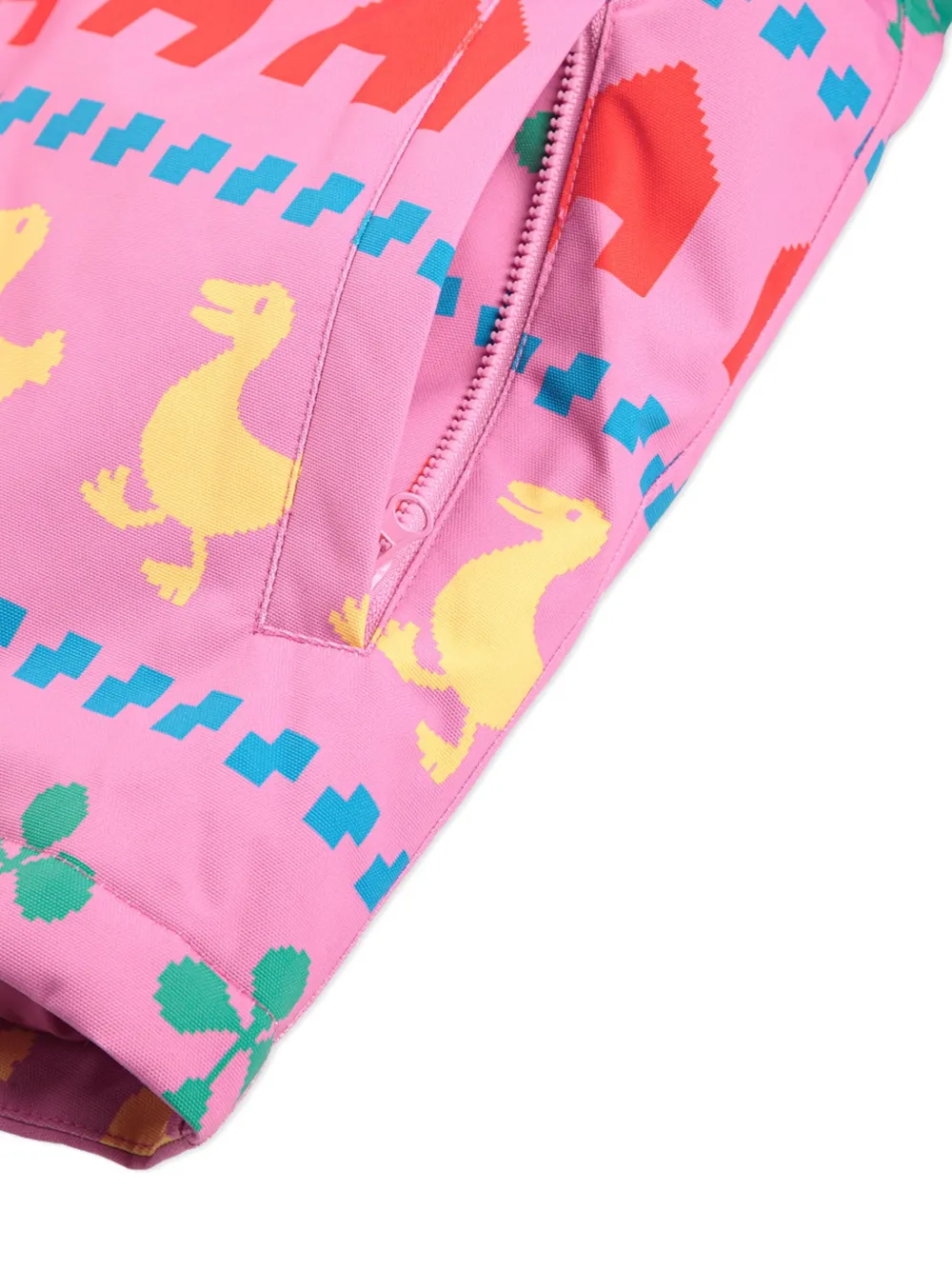 Bobo Choses duck house print hooded jacket Roze