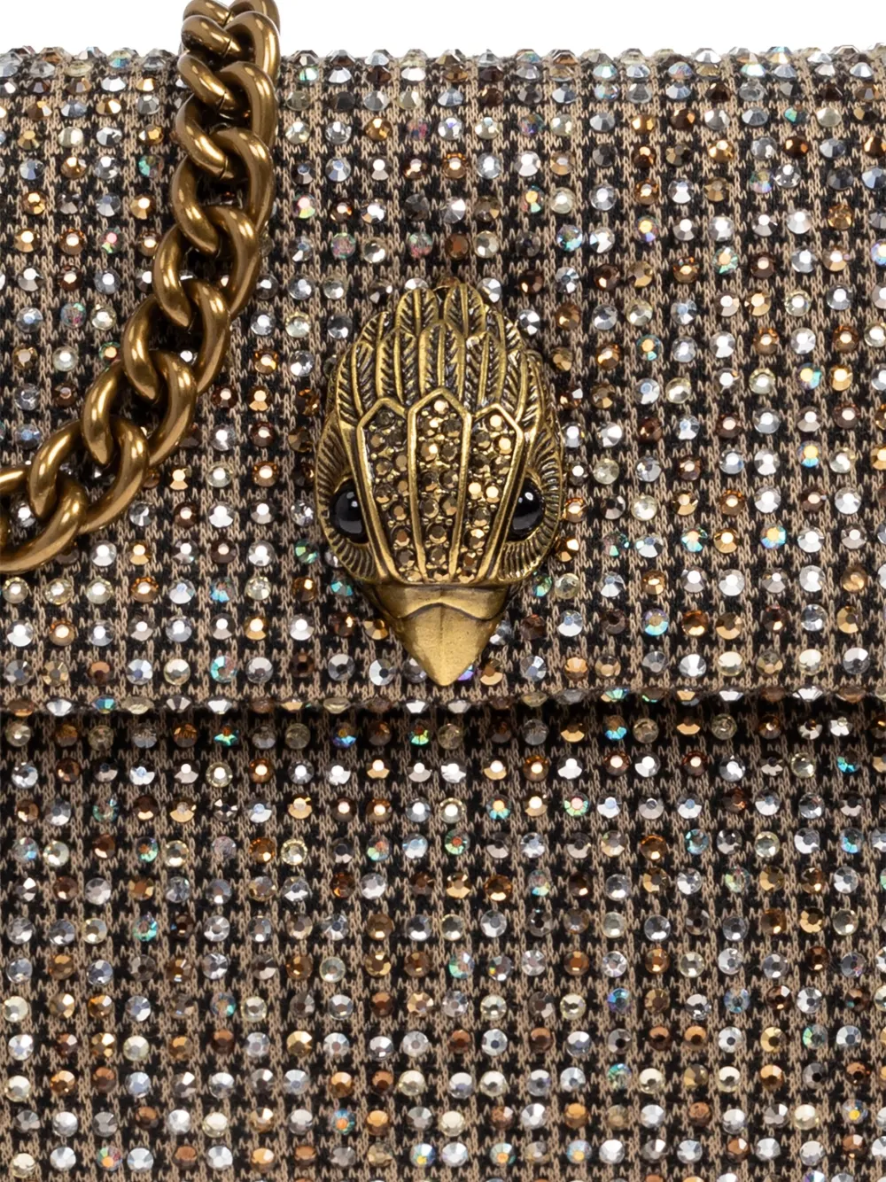 Kurt Geiger Medium Kensington Crystal-embellished Chain Bag In Neutral