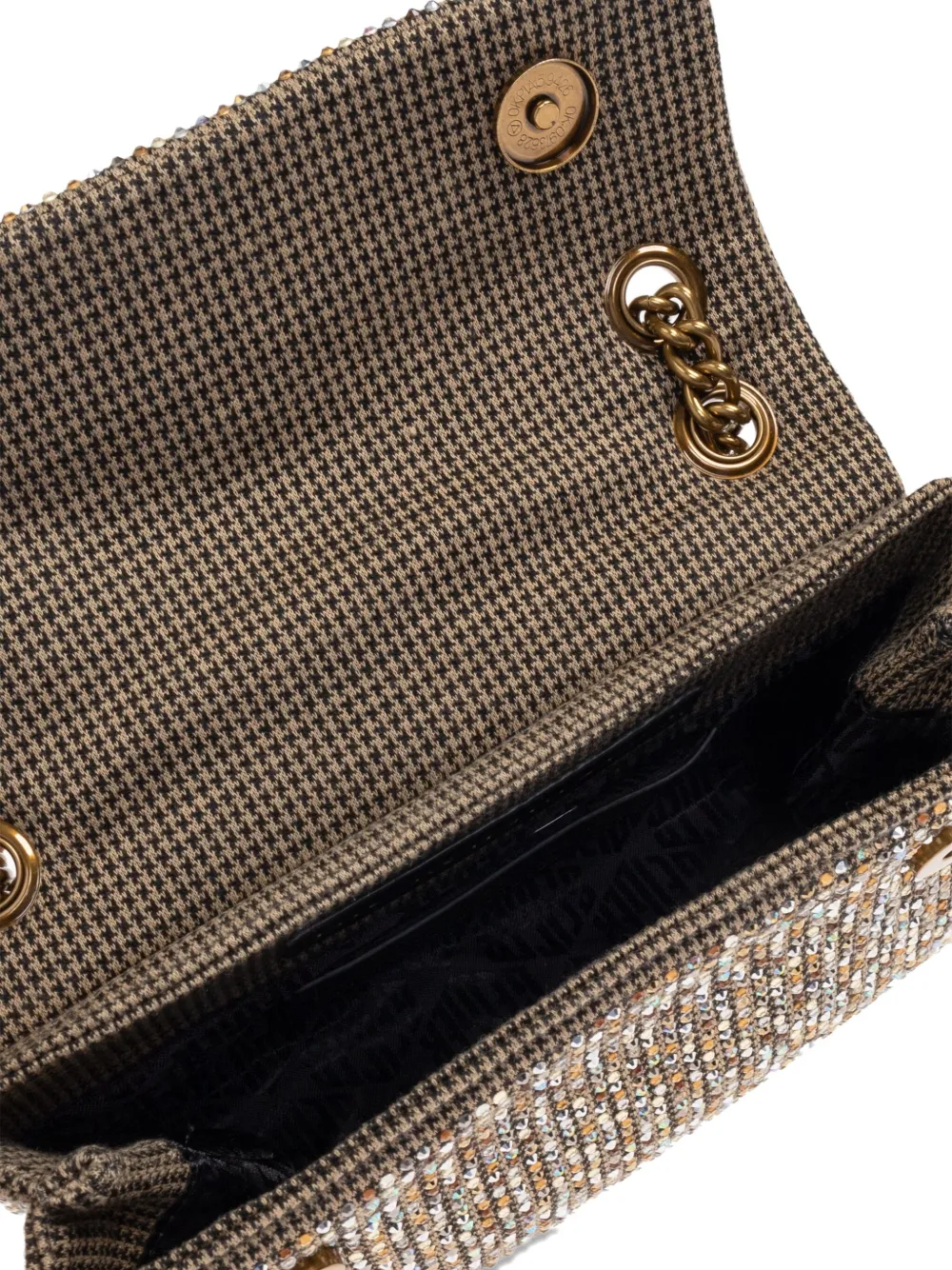 Kurt Geiger Medium Kensington Crystal-embellished Chain Bag In Neutral