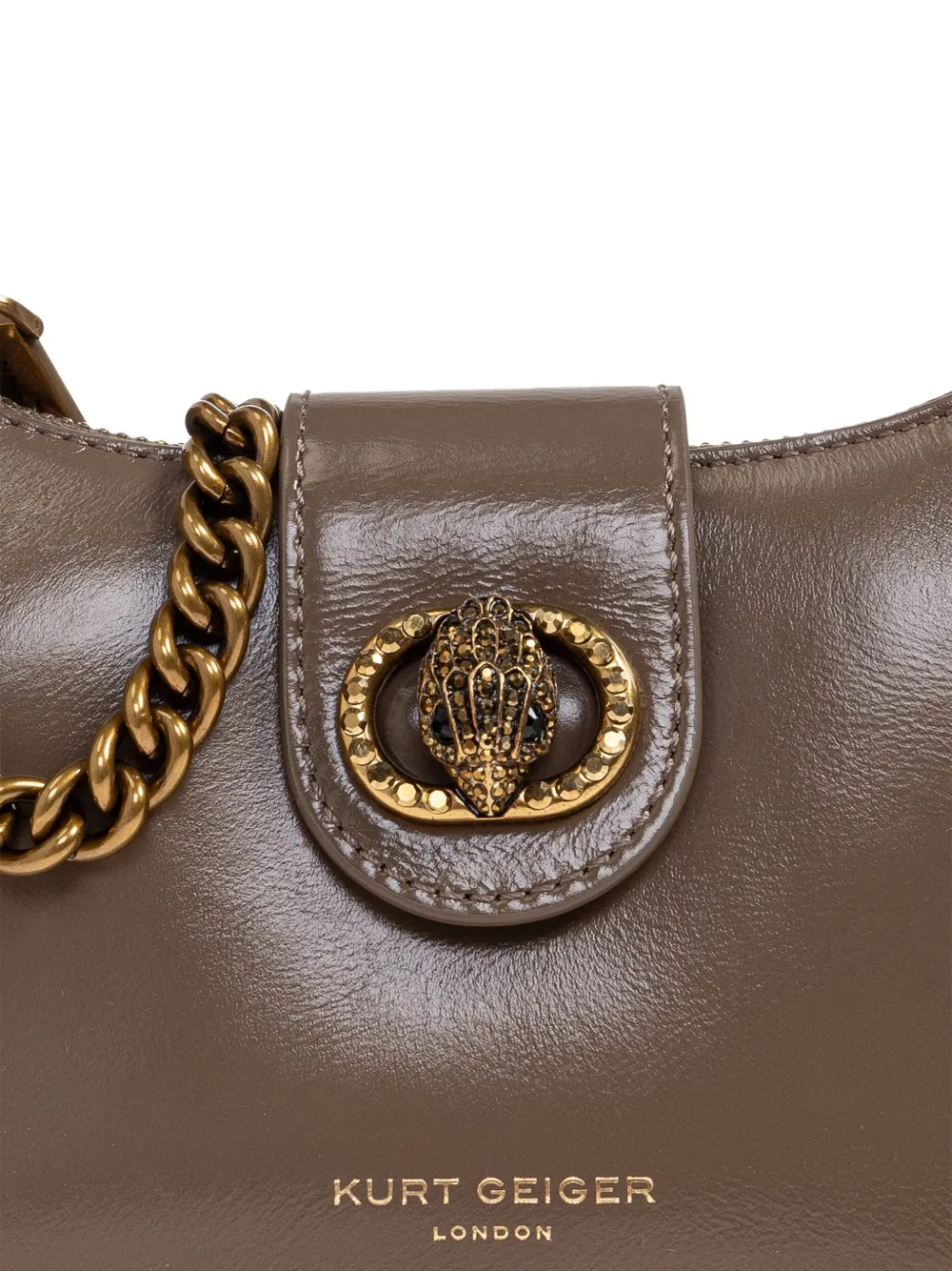 Kurt Geiger London Chelsea kleine shopper met kettingbandje Bruin