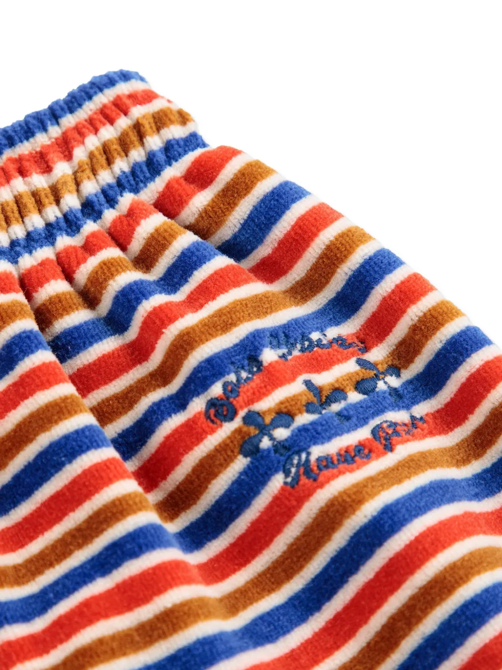 Bobo Choses Striped Velour Trousers In Multi