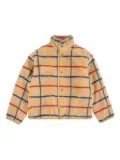 Bobo Choses grid-pattern fleece jacket - Neutrals