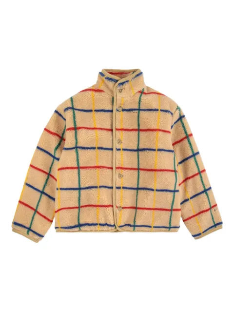 Bobo Choses grid-pattern fleece jacket