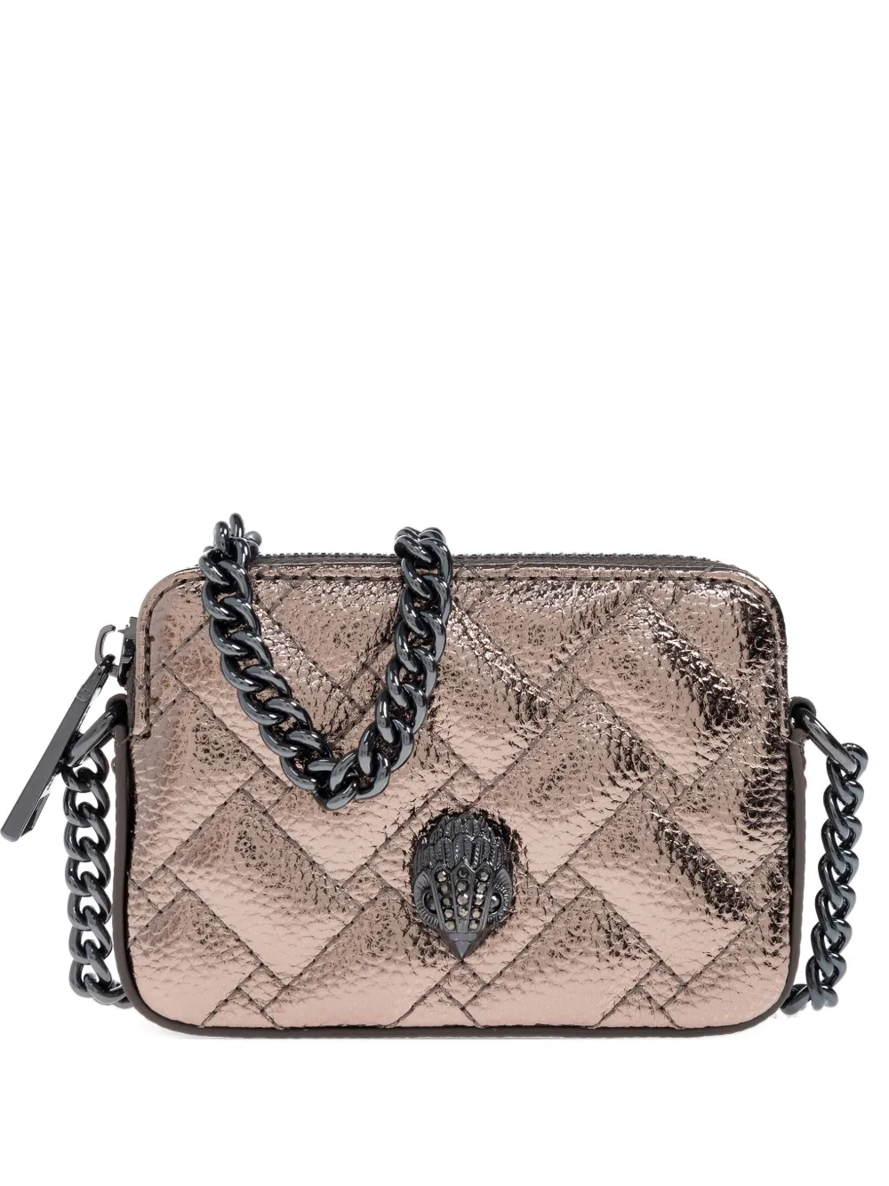 Kurt Geiger Micro Kensington Quilted Chain-strap Camera Bag In Brown