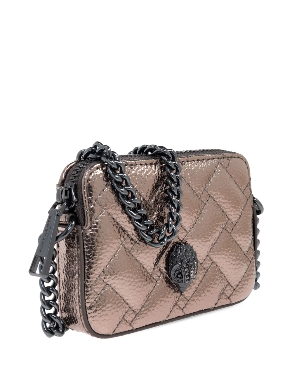 Kurt Geiger Micro Kensington Quilted Chain-strap Camera Bag In Brown