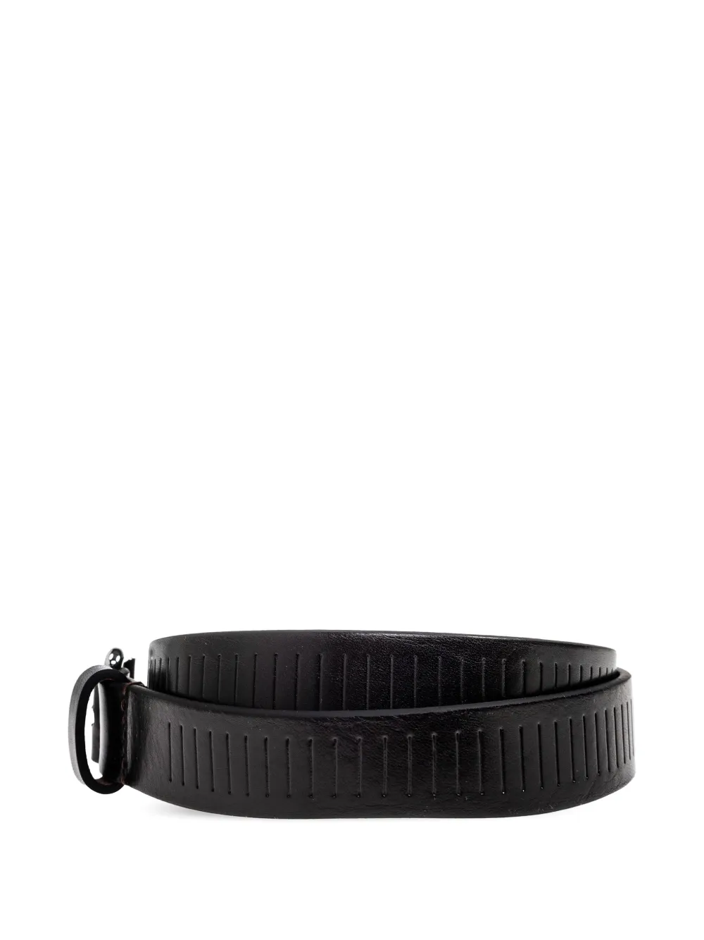 LEMAIRE leather-grooved belt - Zwart