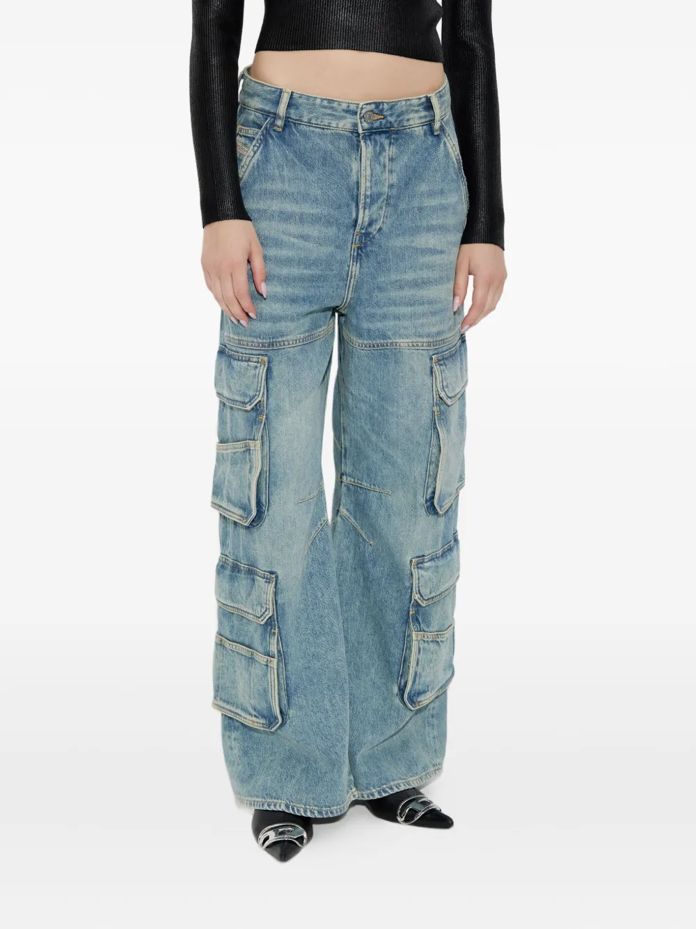 Diesel Cargo jeans met meerdere vakken Blauw