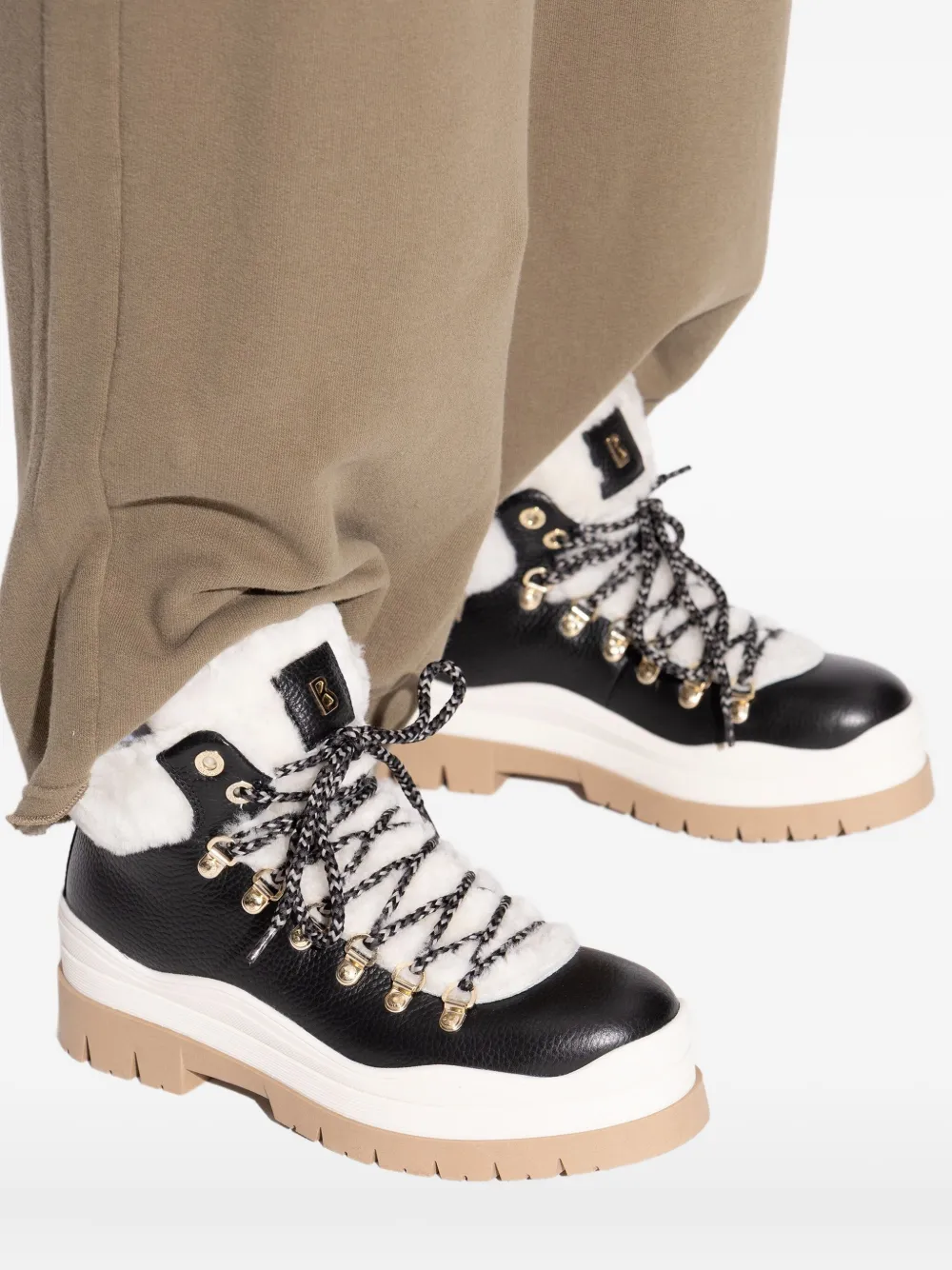 Bogner Arosa Lace-up Shearling Trainers In Black