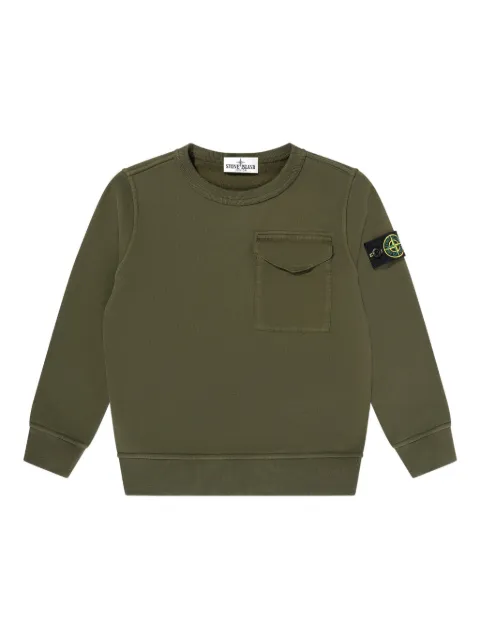 Stone Island Junior sudadera con parche de bolsillo