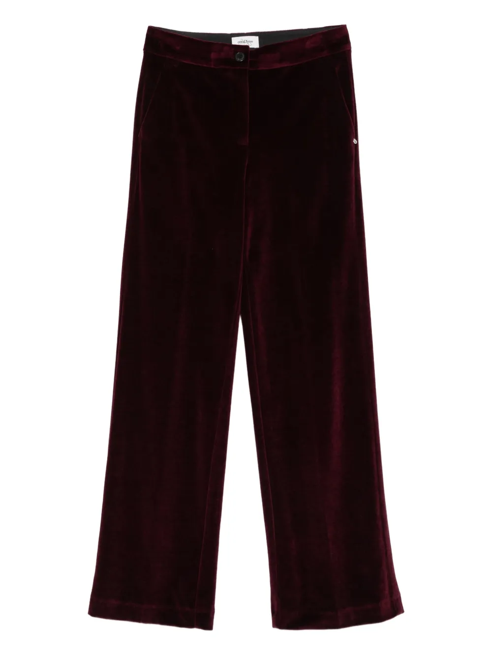 Ottod'ame Velvet Straight Trousers In Black