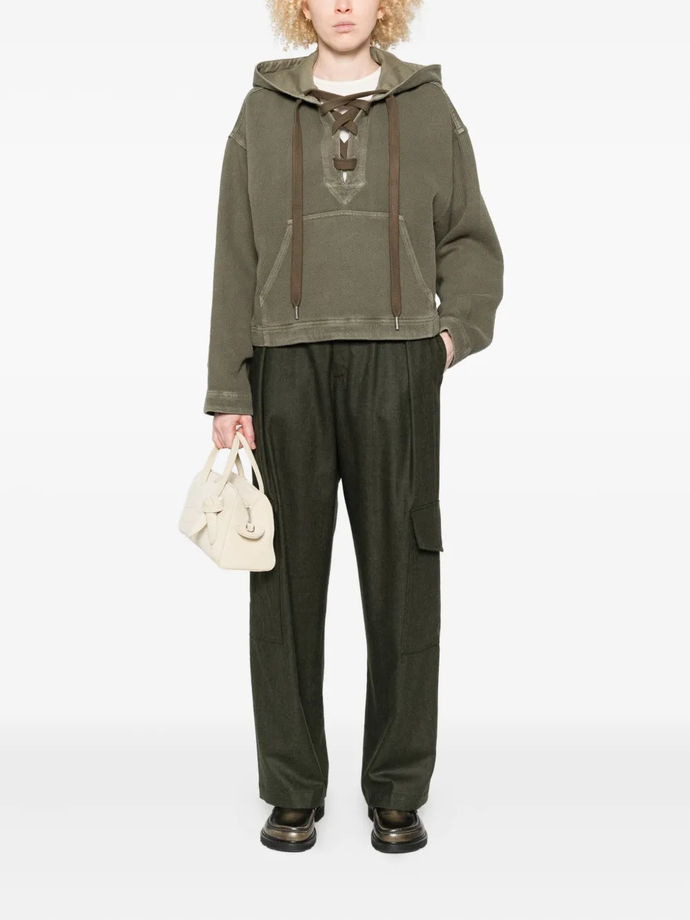 Golden Goose Hoodie met veters - Groen