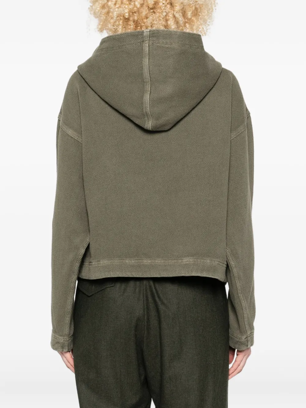 Golden Goose Hooded Sweatshirt With Lace-up Detail In Green