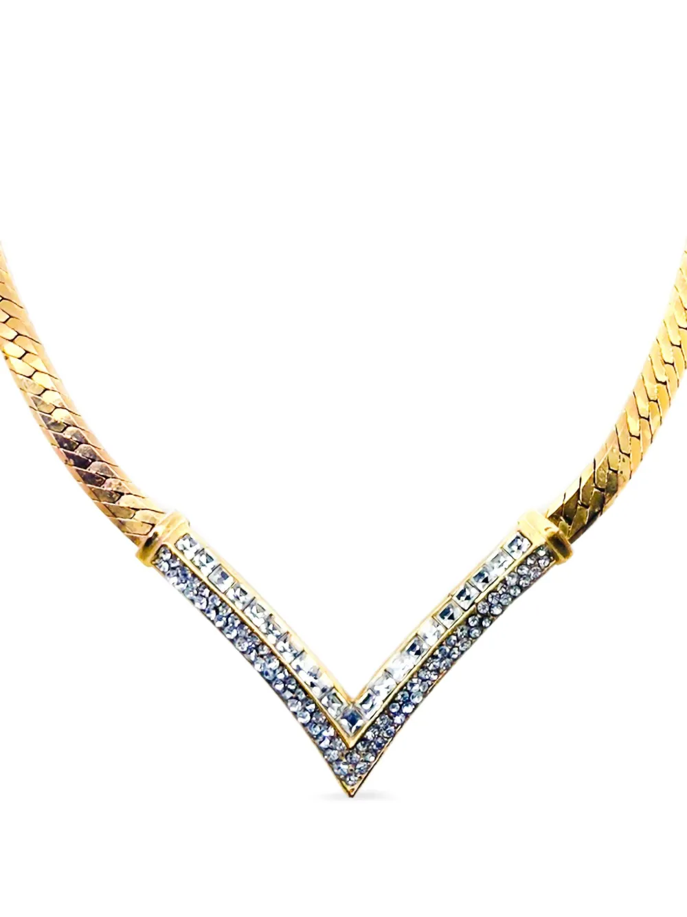 Christian Dior Pre-Owned 1980s V crystal-embellished necklace | Image 2